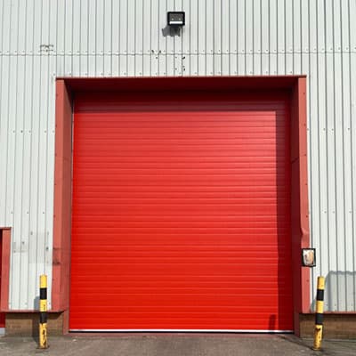 Red roller shutters in Hull by DT Services