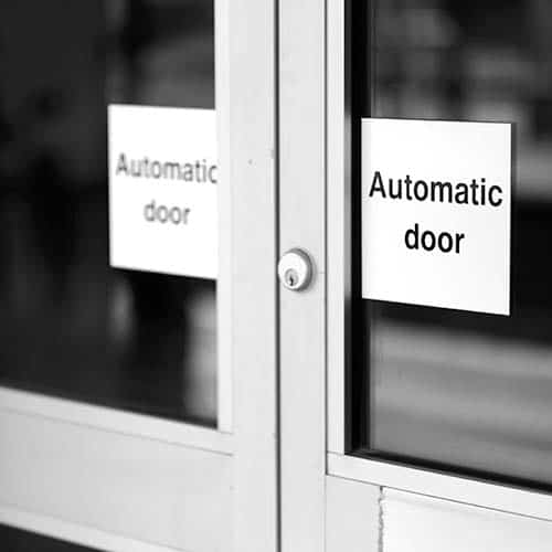 Automatic door installed by DT Services