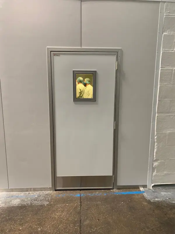 Insulated personnel door installed in York